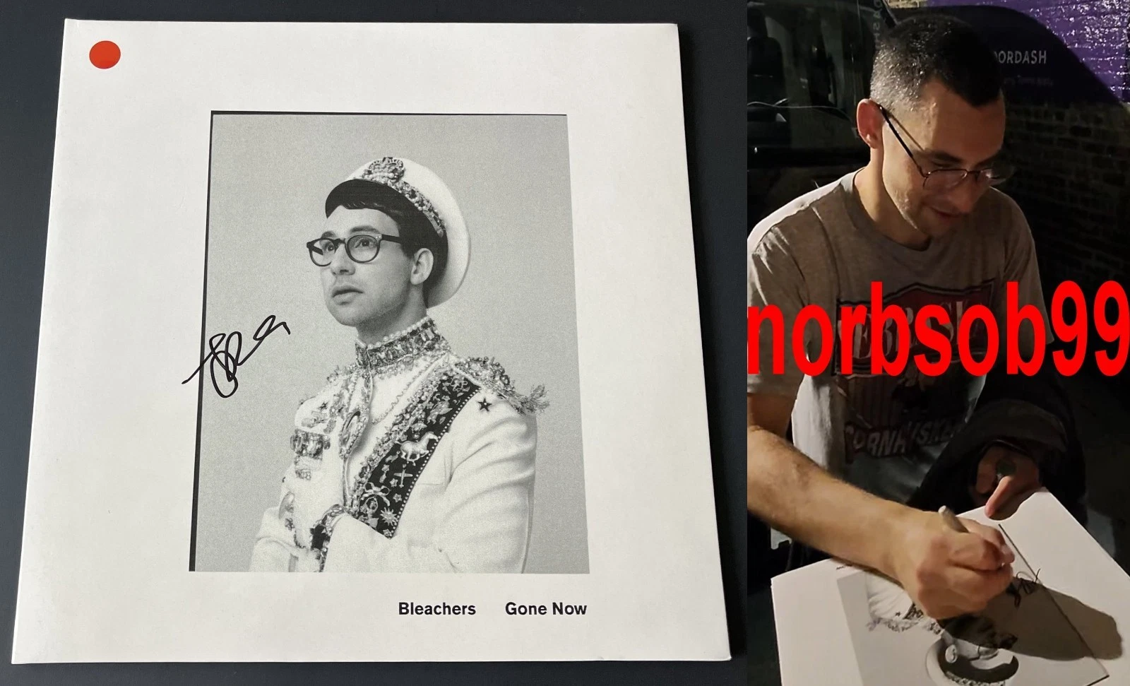 JACK ANTONOFF SIGNED BLEACHERS GONE NOW VINYL ALBUM w/EXACT PROOF & BECKETT COA