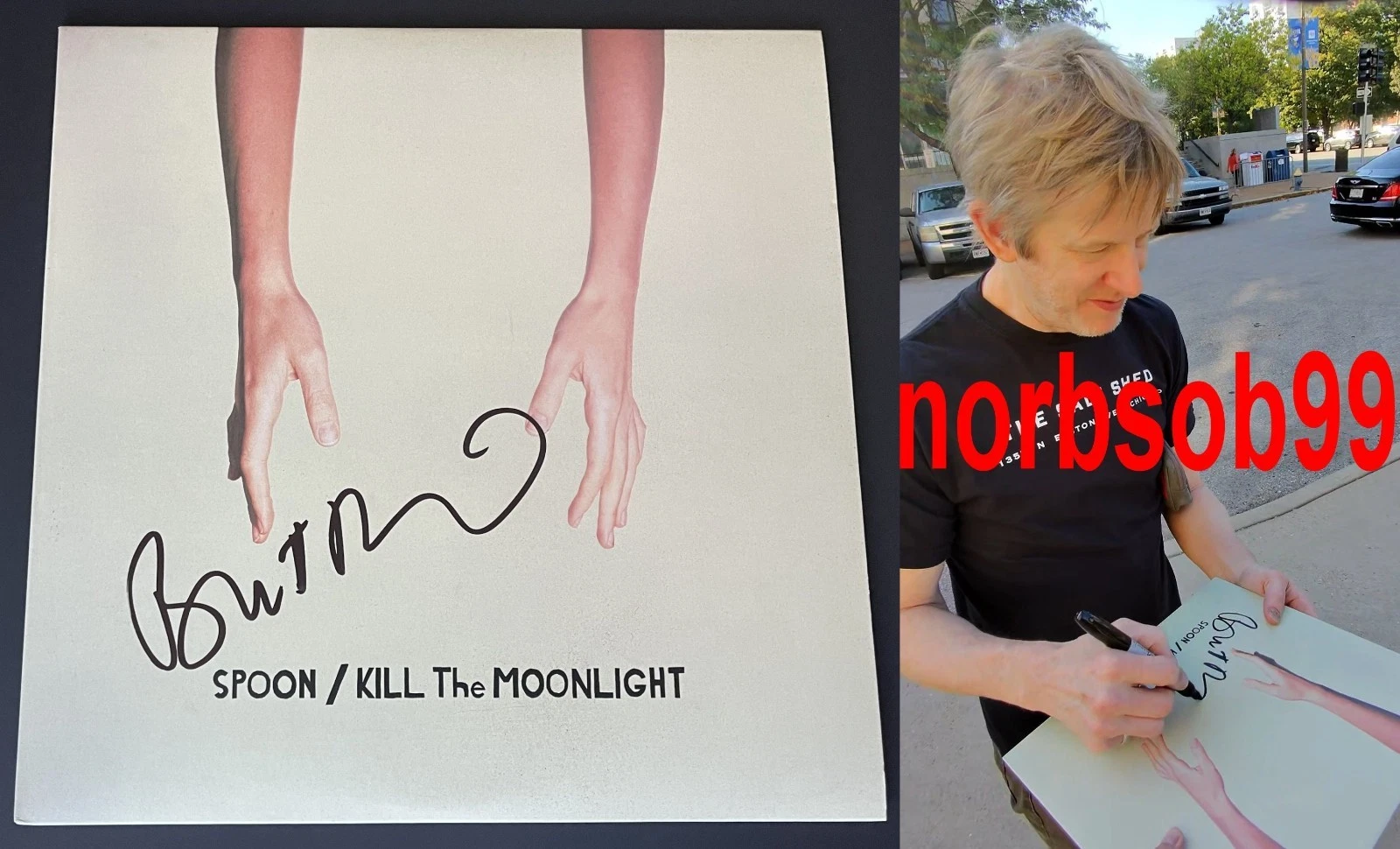 BRITT DANIEL SIGNED SPOON KILL THE MOONLIGHT VINYL w/EXACT PROOF & BECKETT COA
