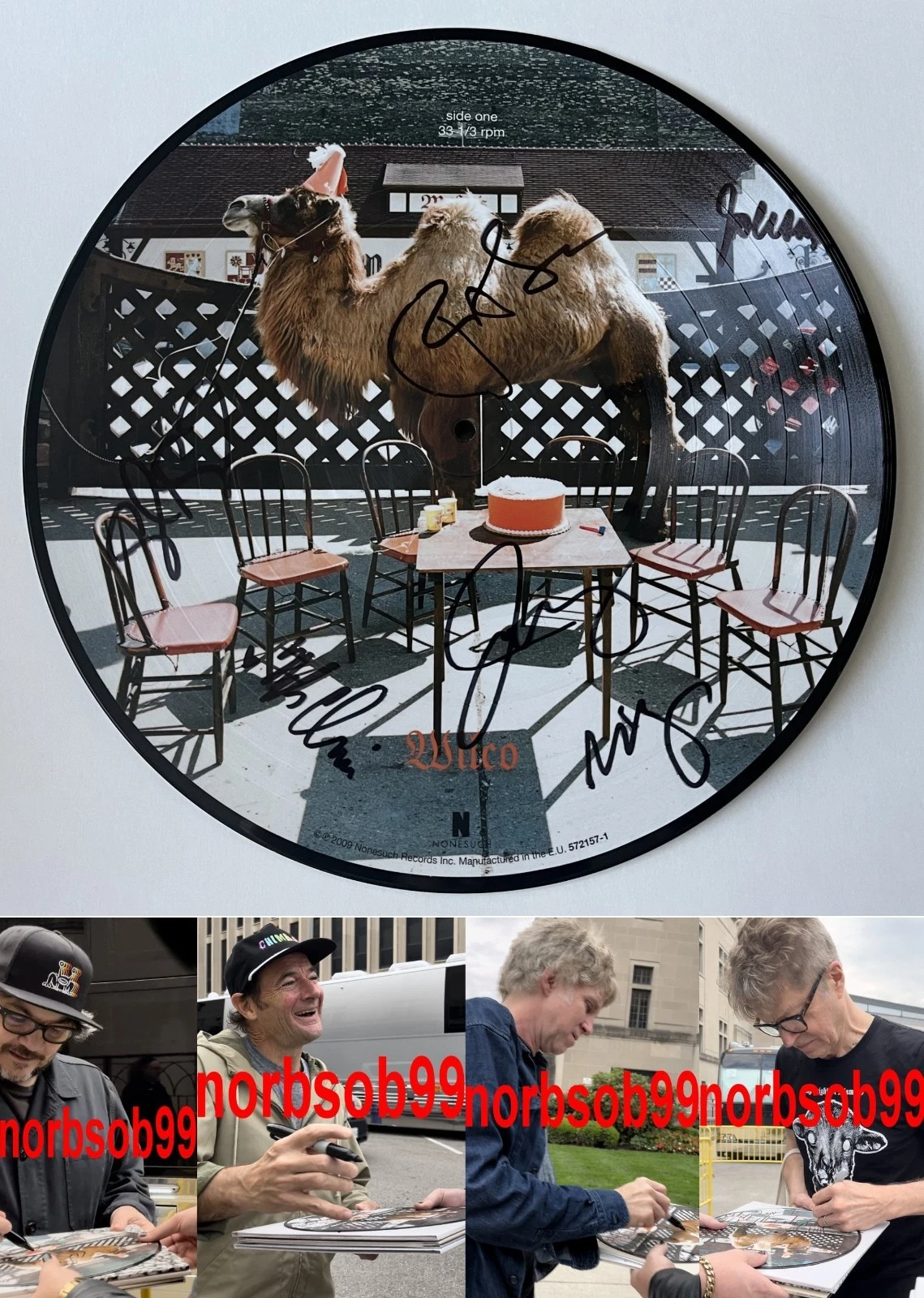 WILCO THE ALBUM SIGNED AUTOGRAPH PICTURE DISC VINYL JEFF TWEEDY +5 w/EXACT PROOF