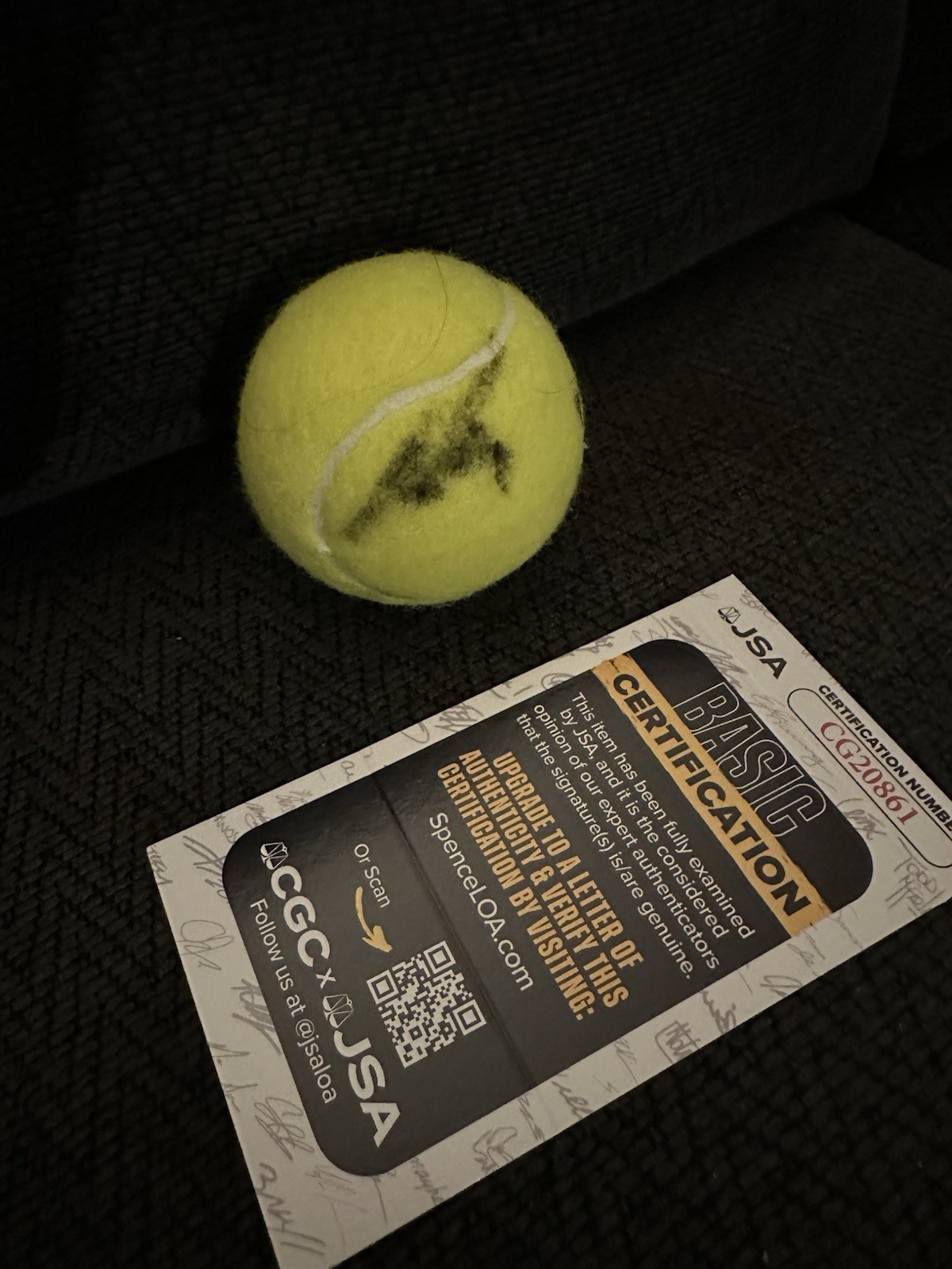 Joao Fonseca Signed Tennis Ball Autographed JSA Authentication COA