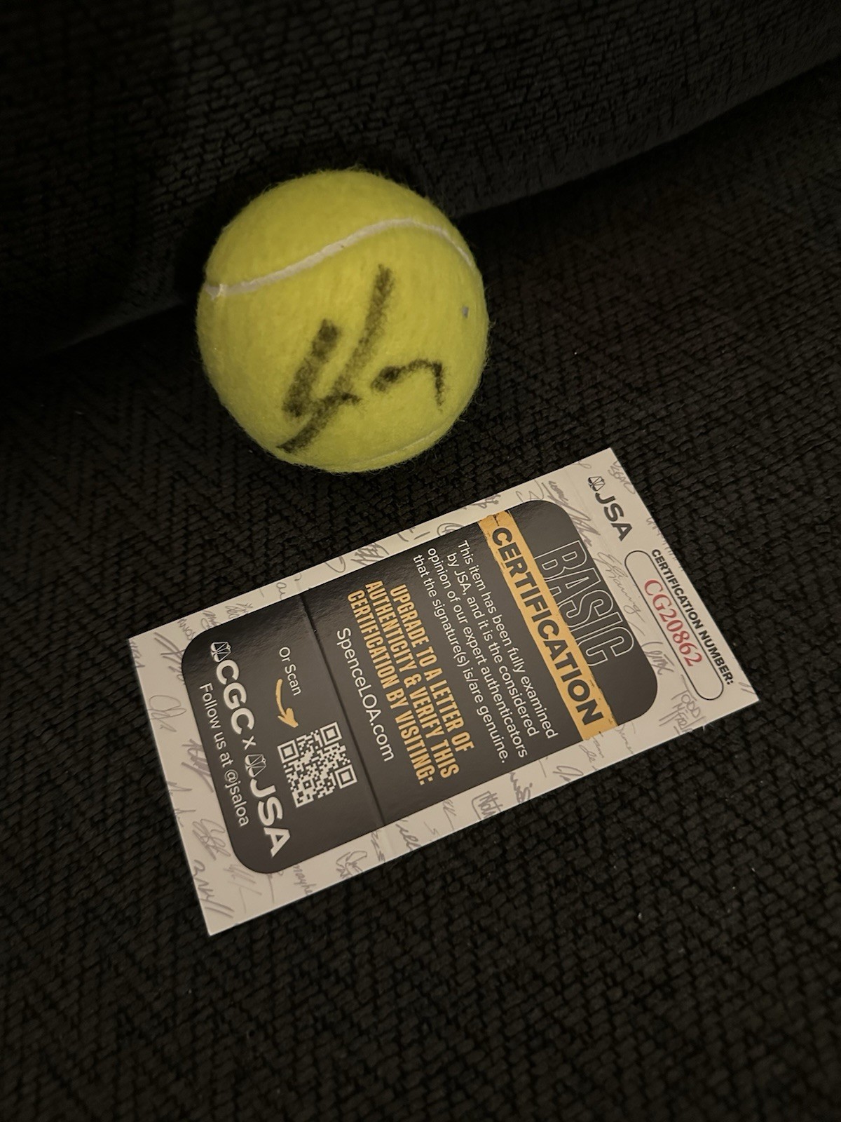 Joao Fonseca Signed Tennis Ball Autographed JSA Authentication COA