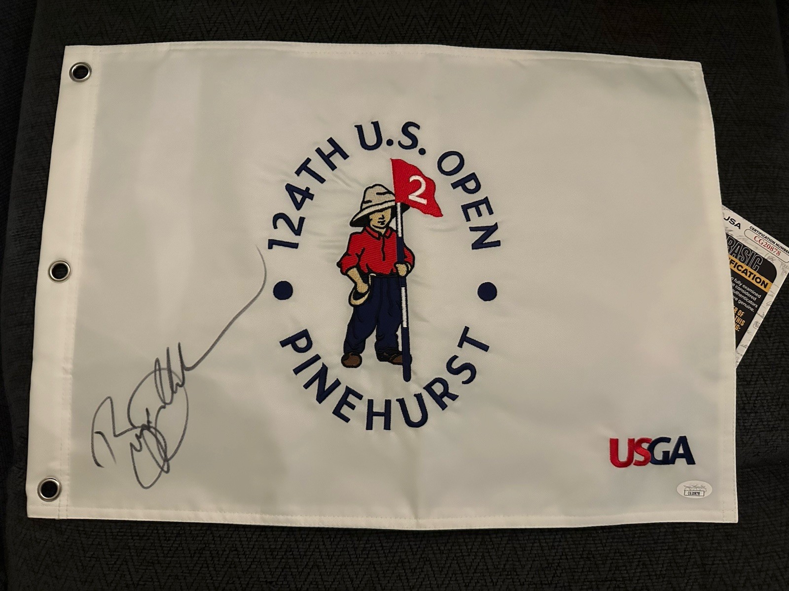 Bryson Dechambeau SIGNED 2024 Us Open Golf Flag JSA Authenticated COA Winner