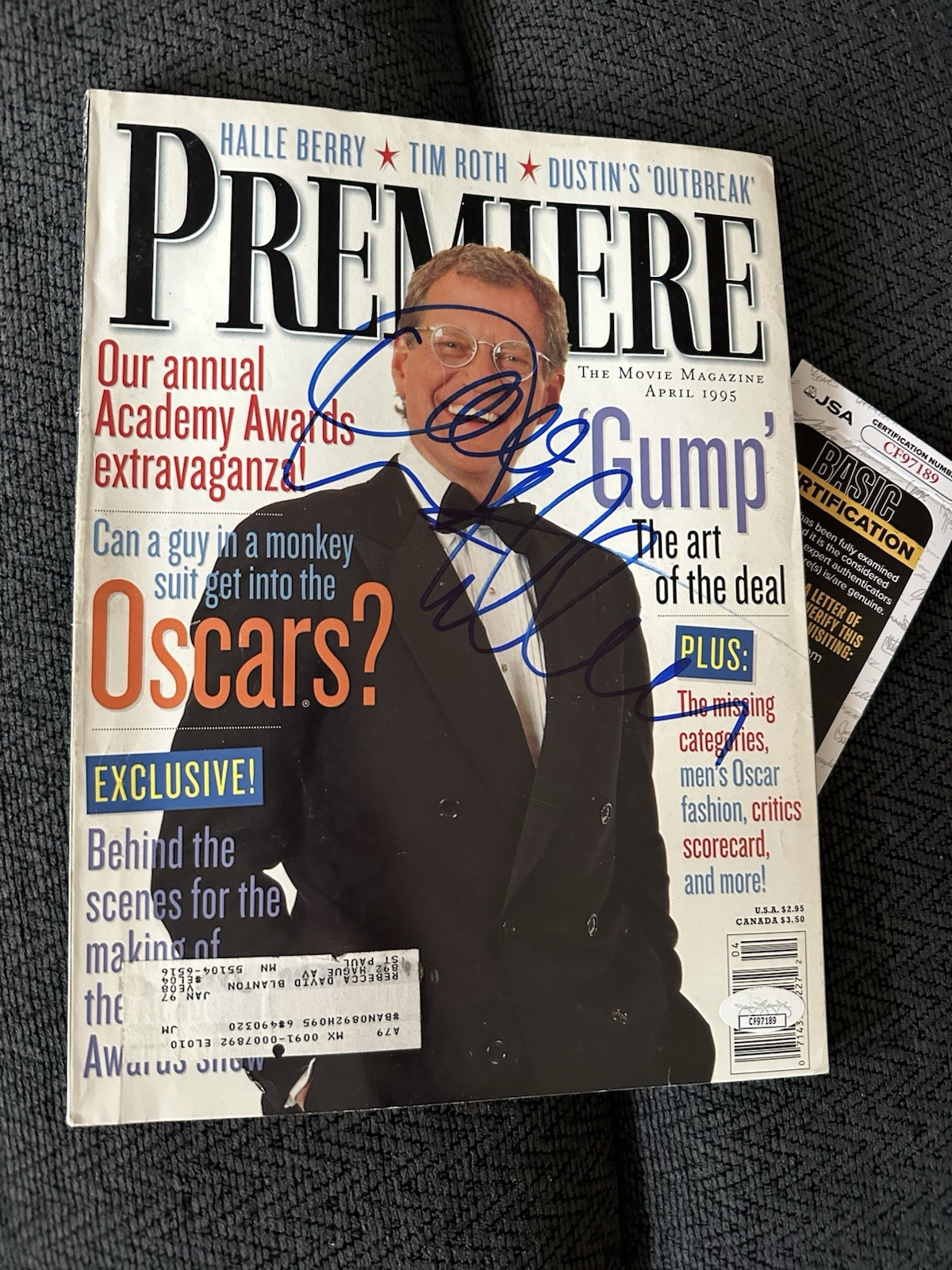 David Letterman signed Premiere Magazine JSA Authentication COA