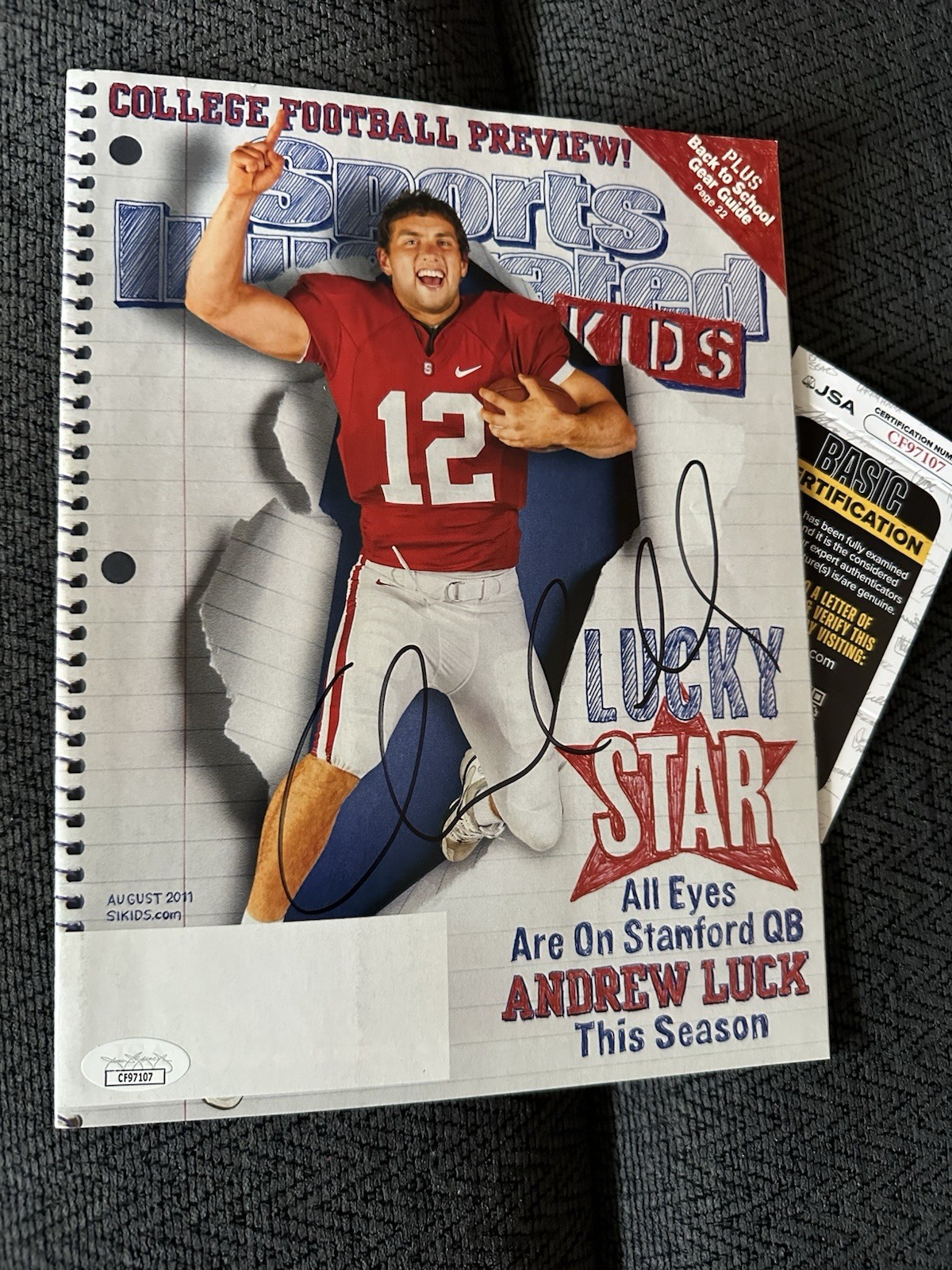 Andrew Luck signed Indianapolis Colts Sports Illustrated JSA Authentication COA