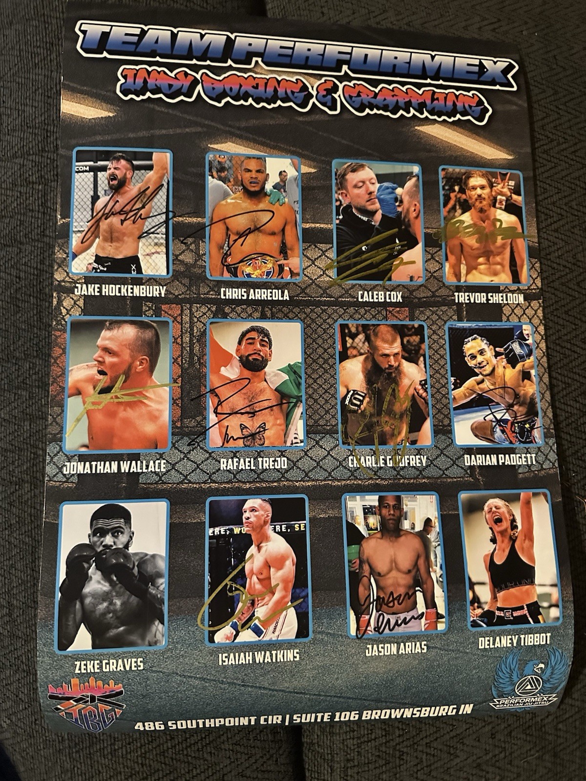 Indy Boxing & Grappling Signed Poster Indjana Team Performance 2025 Fighters