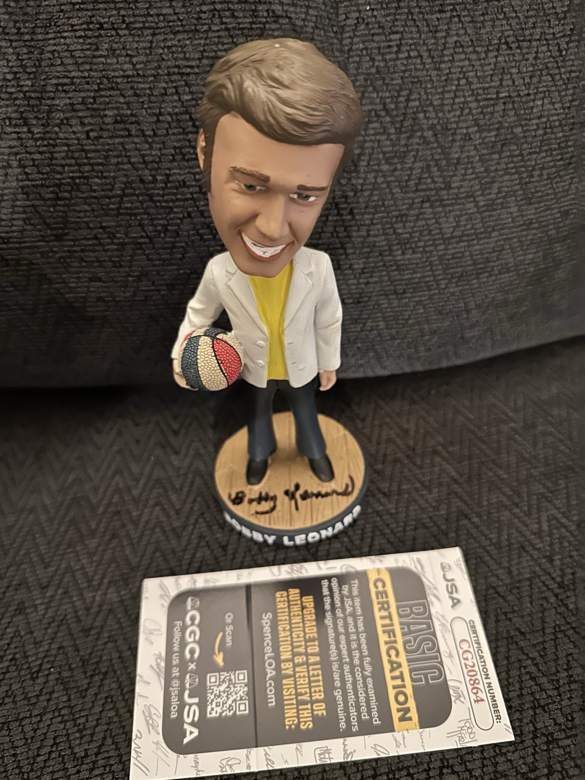 Bobby Leonard Signed BOBBLEHEAD JSA Authentication COA Slick Pacers Coach HOF