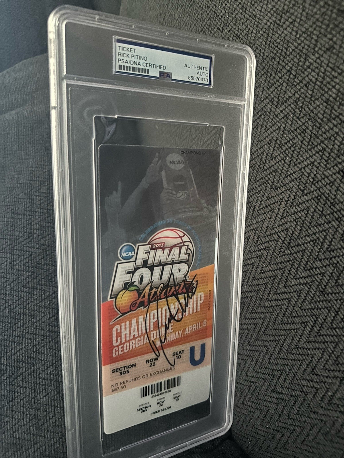 Rick Pitino PSA Slab Authenticated Signed 2013 Final Four Ticket  Championship