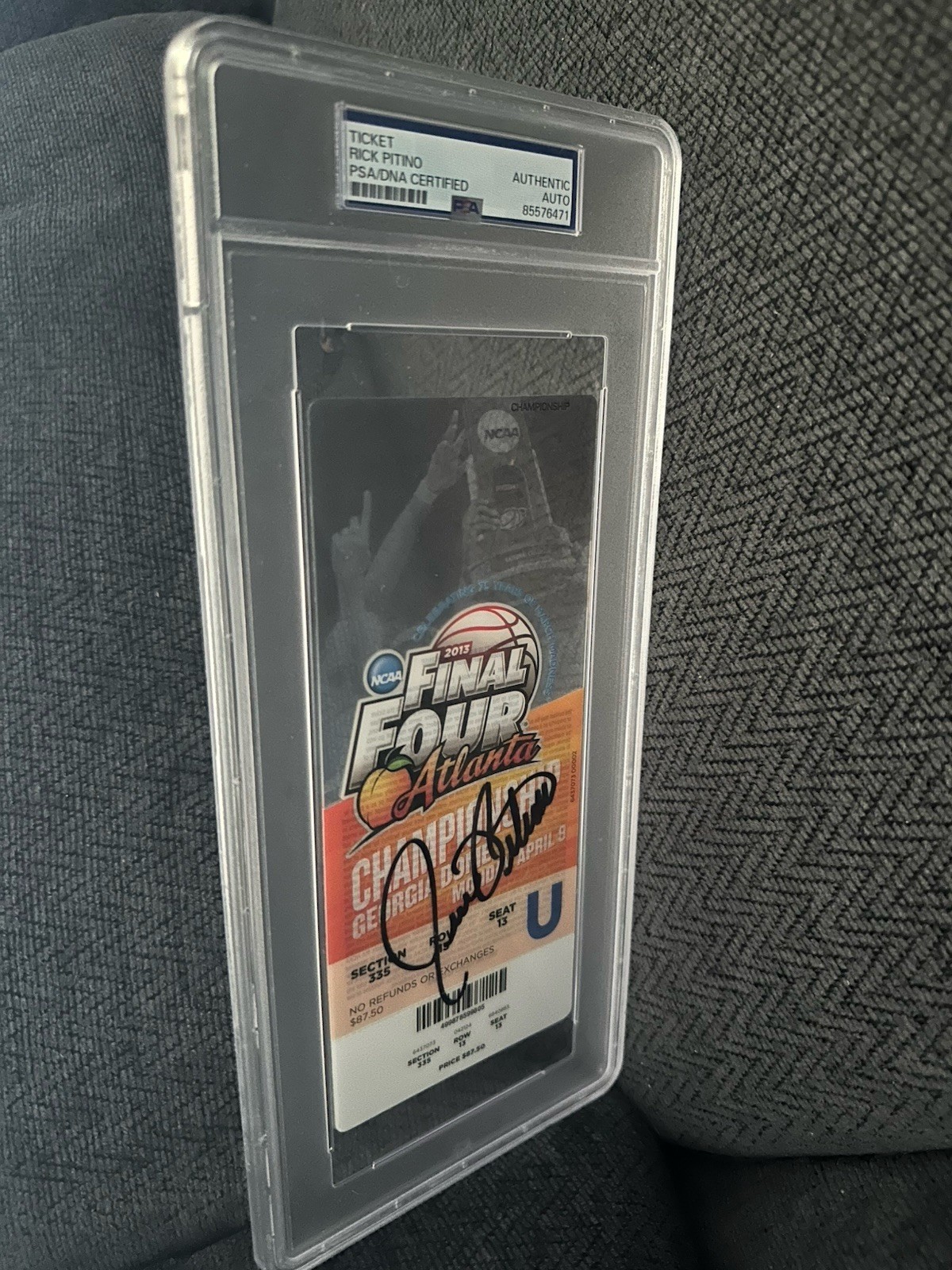 Rick Pitino PSA Slab Authenticated Signed 2013 Final Four Ticket  Championship