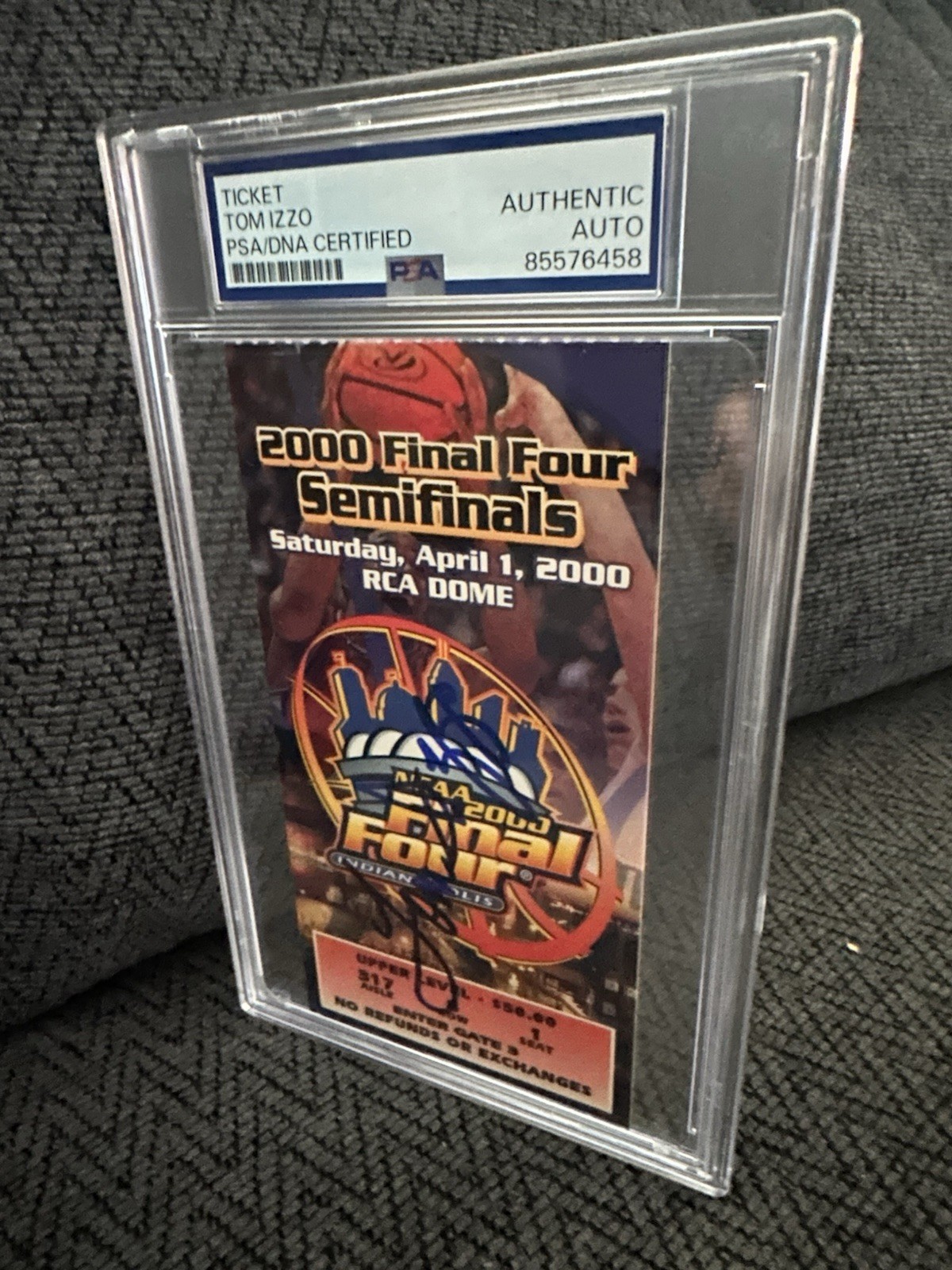 Tom Izzo PSA Slab Authenticated Signed 2000 Final Four Ticket Semi Finals