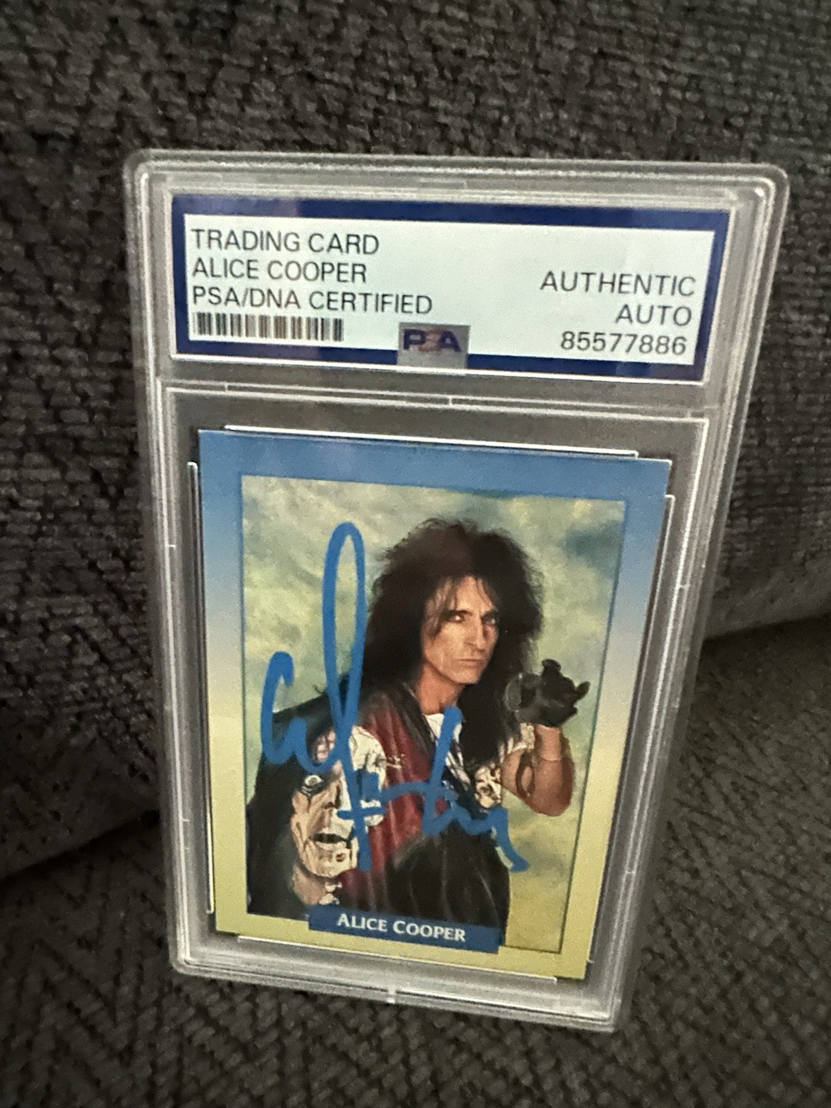 Alice Cooper Signed 1991 Rock Cards #140 Trading Card PSA /DNA Slab COA Rookie