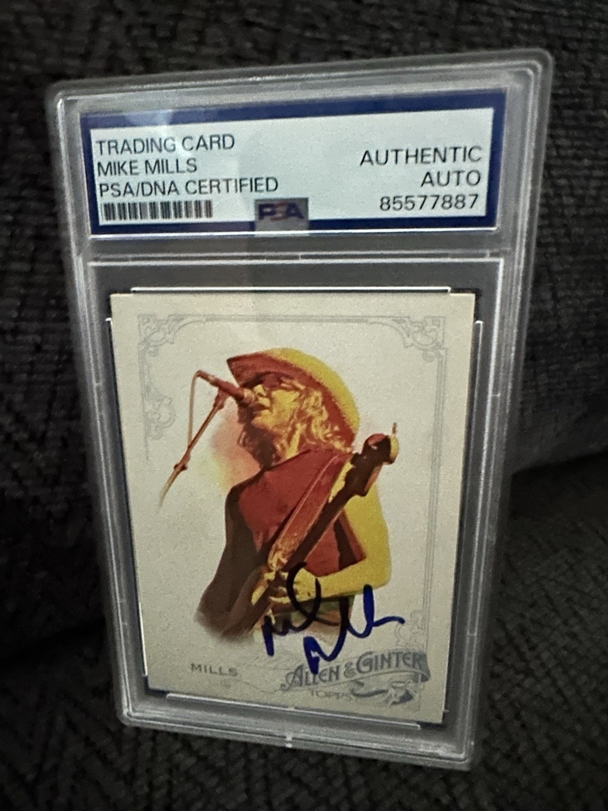 Mike Mills Signed 2015 Allen & Ginter #37 Card PSA /DNA Slab COA Autographed REM