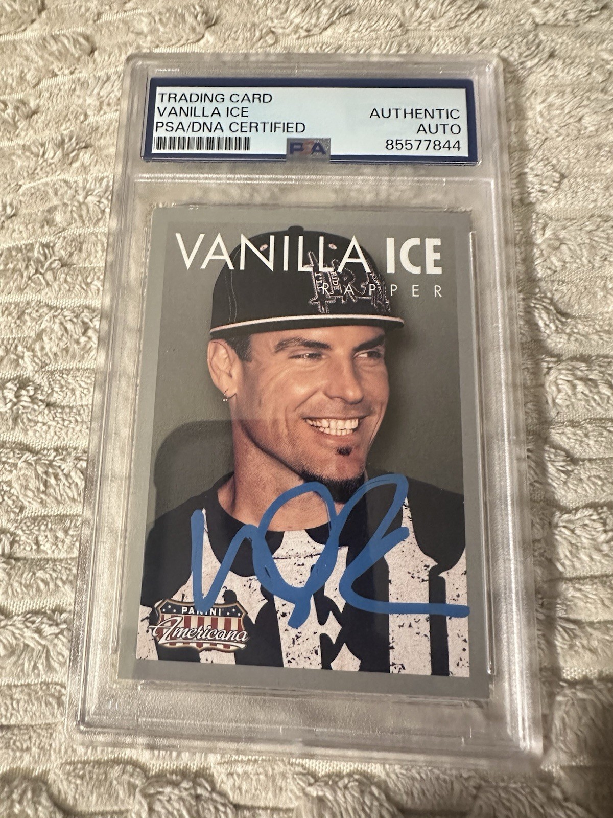 Vanilla Ice Signed 2015 Panini Americana #62 Trading Card PSA /DNA Slab COA