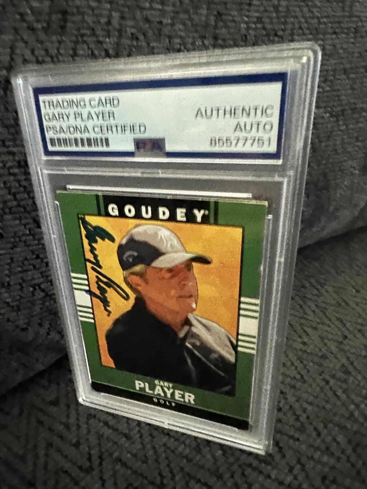 Gary Player Signed 2014 Goodwin Champions Goudey Golf #35 Card PSA /DNA Slab COA