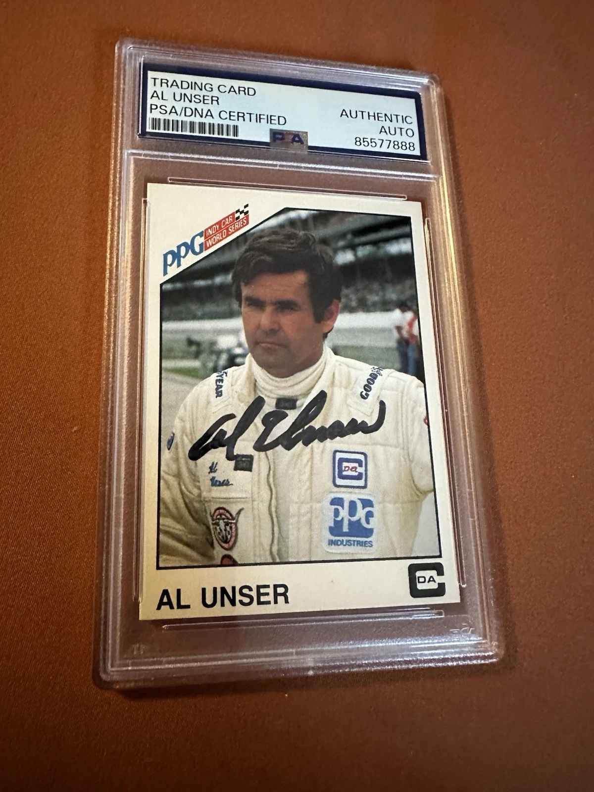 Al Unser Signed 1983 PPG Indy Car Card #48 PSA /DNA COA RC Rookie