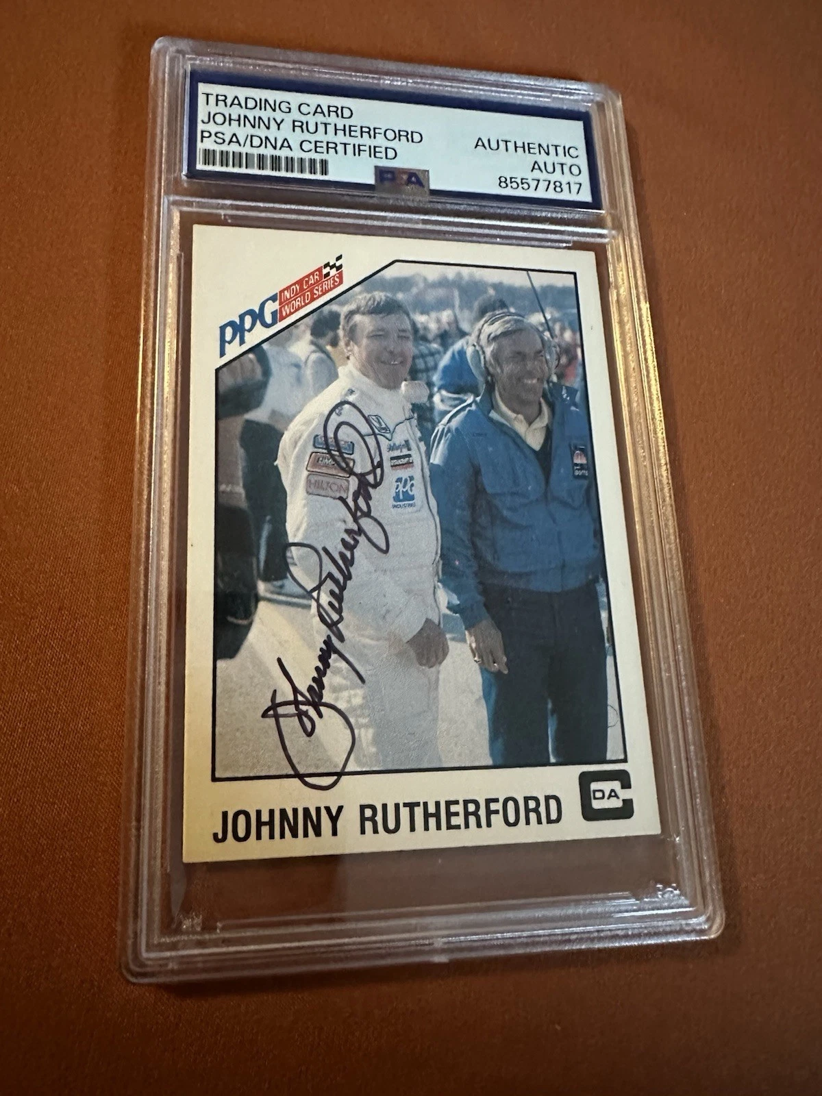 Johnny Rutherford Signed 1983 PPG Indy Car Card #21 PSA /DNA COA RC Rookie