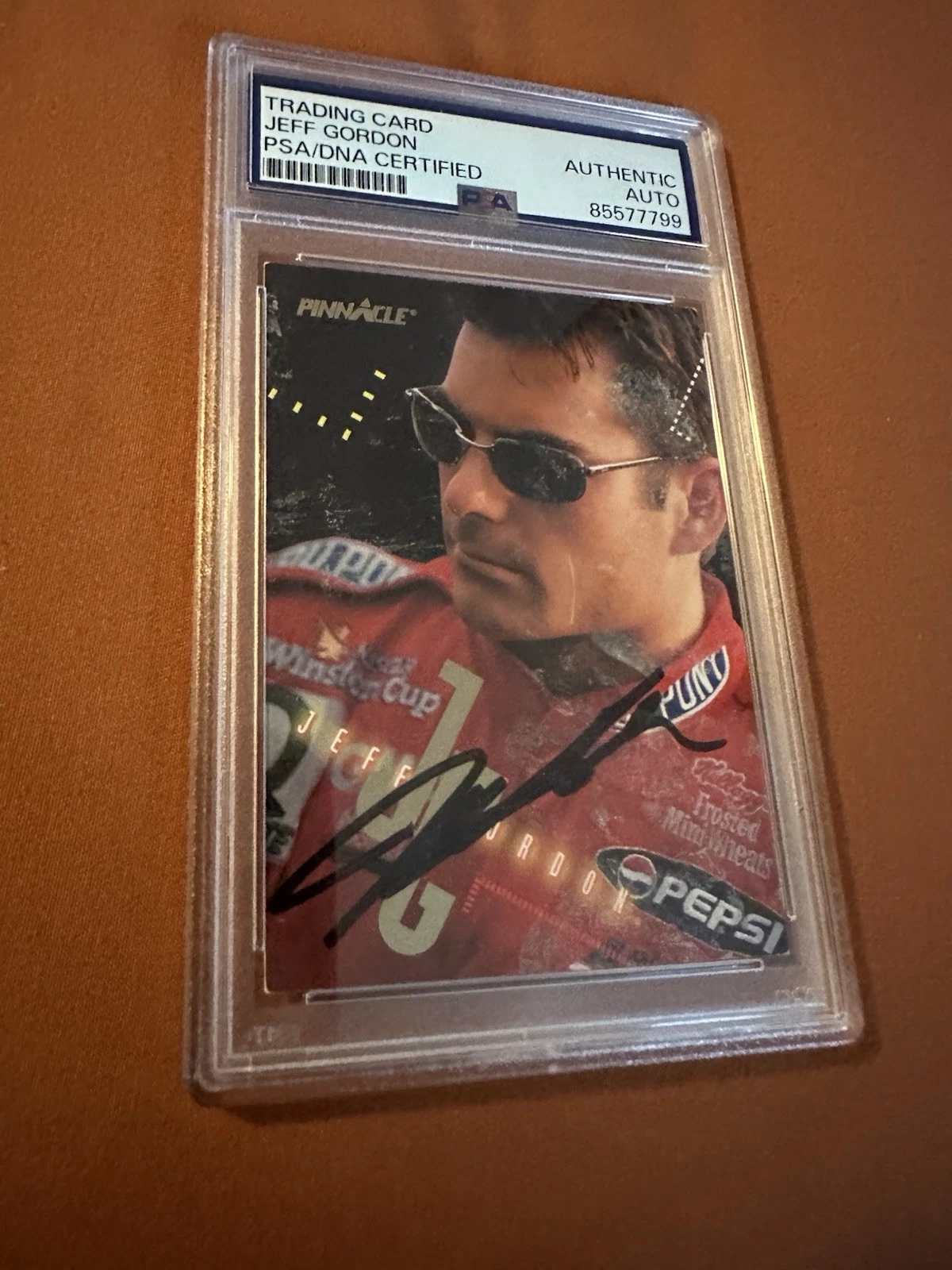 Jeff Gordon Signed 1997 Pinnacle Card #1 Of 3 PSA /DNA Slab COA NASCAR
