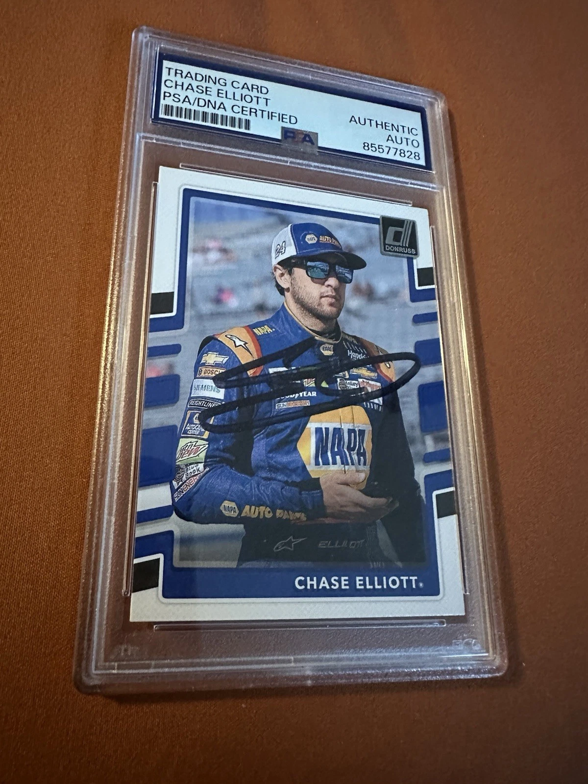 Chase Elliott Signed 2018 Donruss Panini Card #37 PSA /DNA Slab COA NASCAR