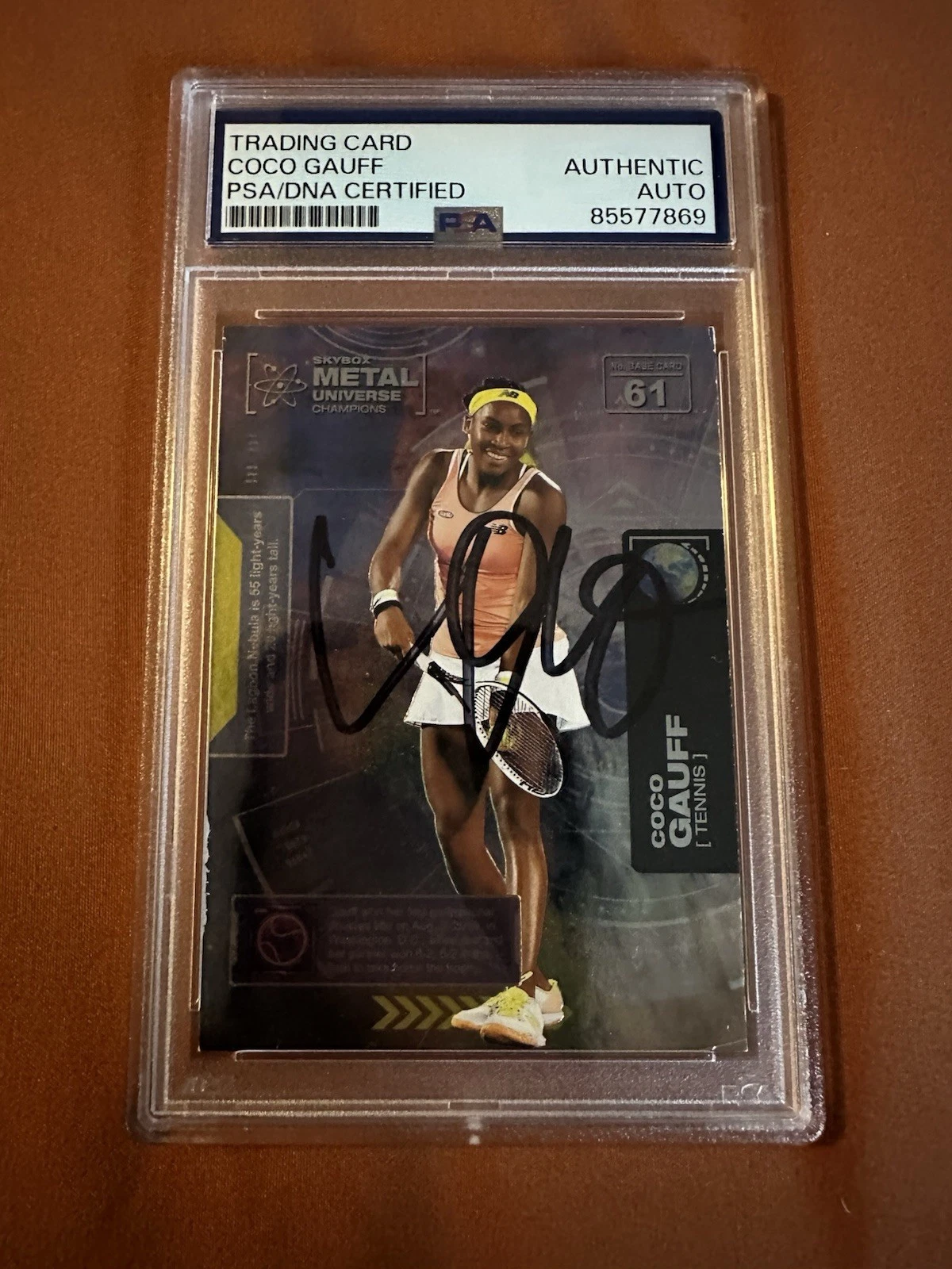 Coco Gauff Signed 2021 Skybox Metal Card #61 PSA /DNA COA RC Rookie