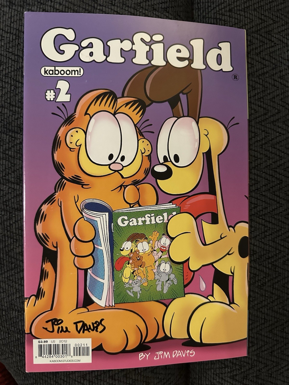Jim Davis Signed Garfield Magazine Cartoons Kaboom Comic Book #2