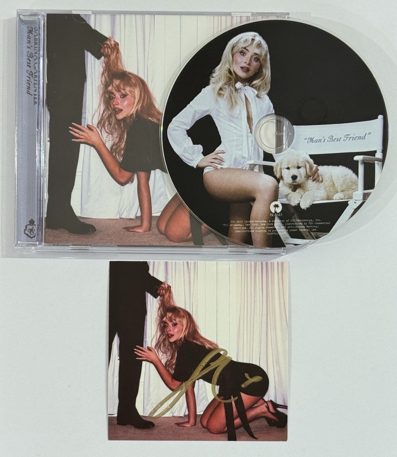 SIGNED Sabrina Carpenter Man’s Best Friend Cover Picture & CD BAS Beckett COA