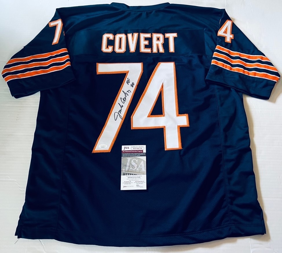 Jim Jimbo Covert Chicago Bears signed Custom jersey W/ HOF Inscrip JSA Witnessed