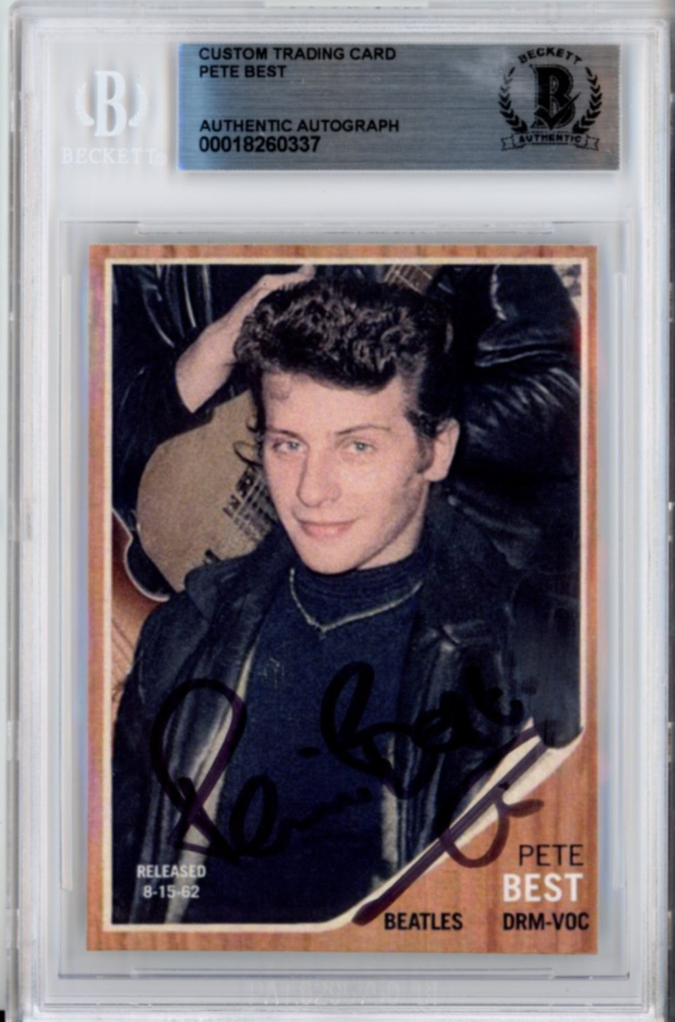 Pete Best The Beatles Original Member Signed Card Beckett BAS COA AUTOGRAPHED