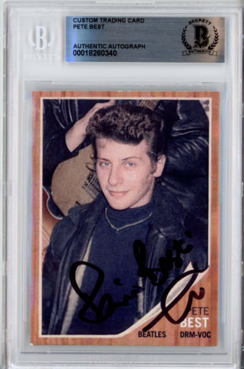 Pete Best The Beatles Original Member Drums SIGNED Trading Card Beckett BAS COA