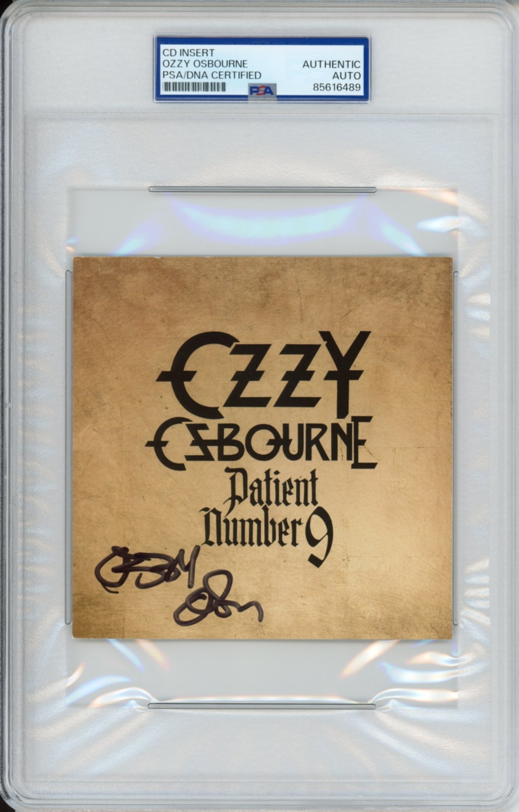 Ozzy Osbourne SIGNED Patient #9 Album Art Card PSA DNA COA Authentic Autographed