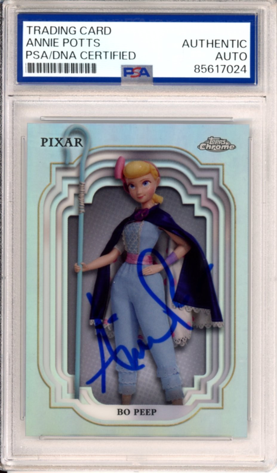 2024 TOPPS CHROME REFRACTOR DISNEY TOY STORY SIGNED BO PEEP ANNIE POTTS PSA DNA