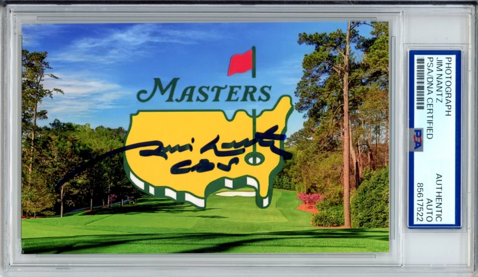 JIM NANTZ SIGNED MASTERS GOLF FLAG PICTURE PSA DNA COA AUTOGRAPH 