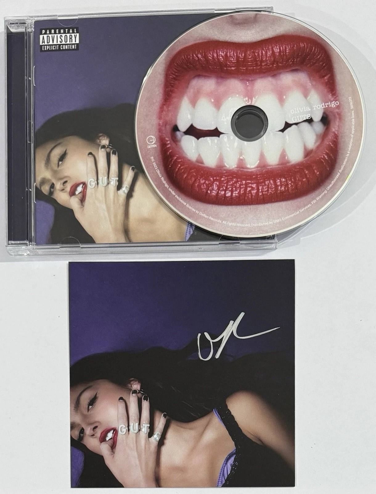 Olivia Rodrigo GUTS CD & SIGNED Sexy Cover Picture Card Autograph PSA DNA COA