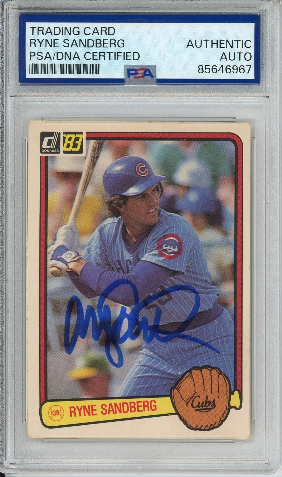 1983 83 DONRUSS RYNE SANDBERG SIGNED HOF RC ROOKIE CARD PSA DNA COA AUTOGRAPH