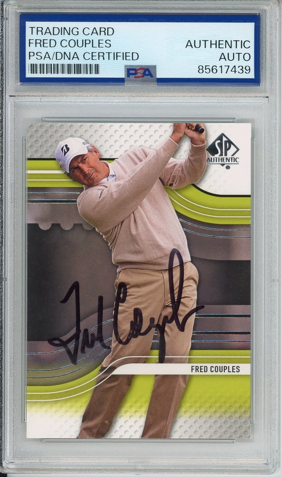 2012 UD SP AUTHENTIC GOLF FRED COUPLES SIGNED CARD PSA DNA COA AUTOGRAPH