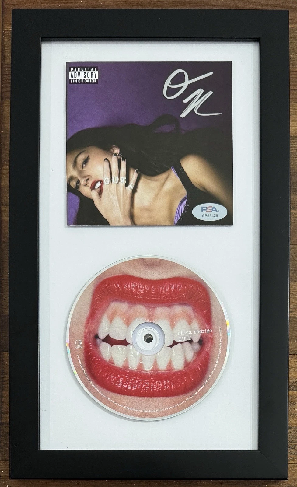 FRAMED Olivia Rodrigo GUTS CD & SIGNED Cover Booklet Book PSA DNA COA Autograph