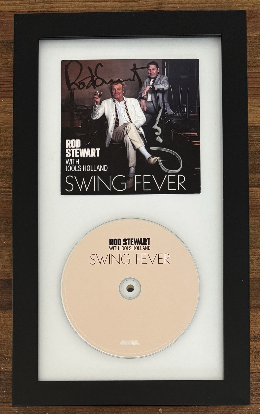 FRAMED SIGNED Rod Stewart Jools Holland Swing Fever Cover Card & CD PSA DNA COA