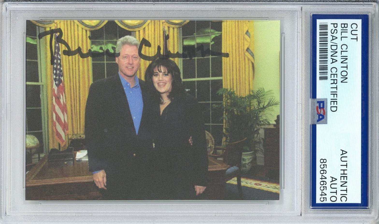 President Bill Clinton SIGNED AUTOGRAPH Monica Lewinsky Print Cut PSA DNA COA