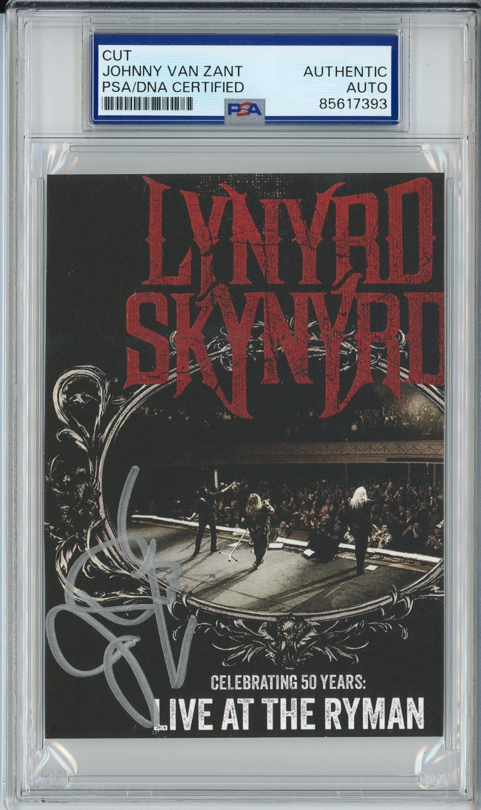 SIGNED Lynyrd Skynyrd Johnny Van Zant Live @ Ryman Album Cover Card PSA DNA COA