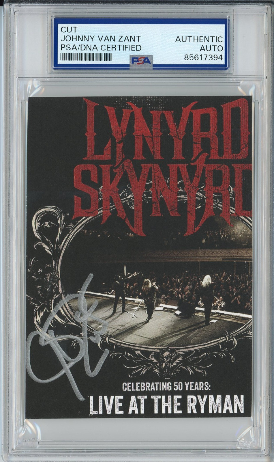 SIGNED Lynyrd Skynyrd Johnny Van Zant Live at Ryman Album Cover Card PSA DNA COA
