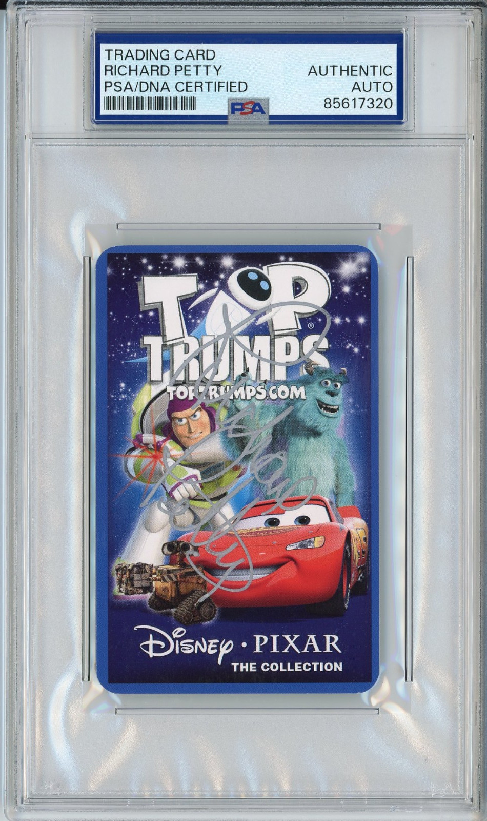 RICHARD PETTY DISNEY CARS THE KING SIGNED TRADING CARD AUTOGRAPHED PSA DNA COA