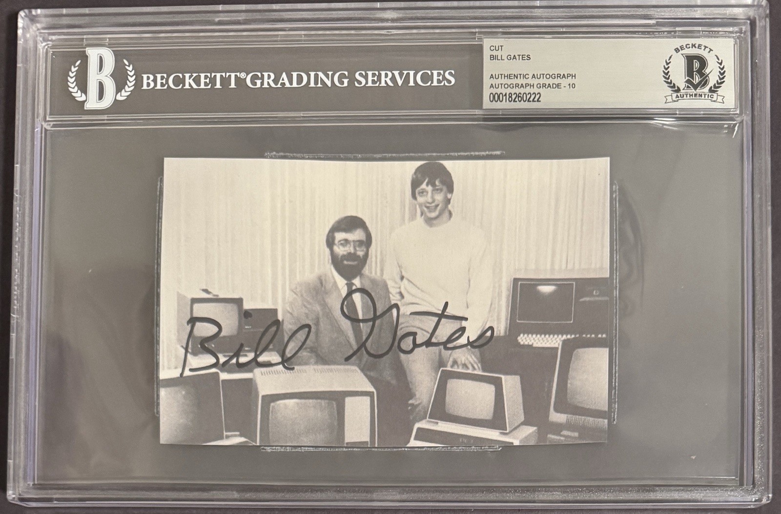 SIGNED Bill Gates  Microsoft Founder Cut Beckett BAS COA PERFECT 10 AUTOGRAPH