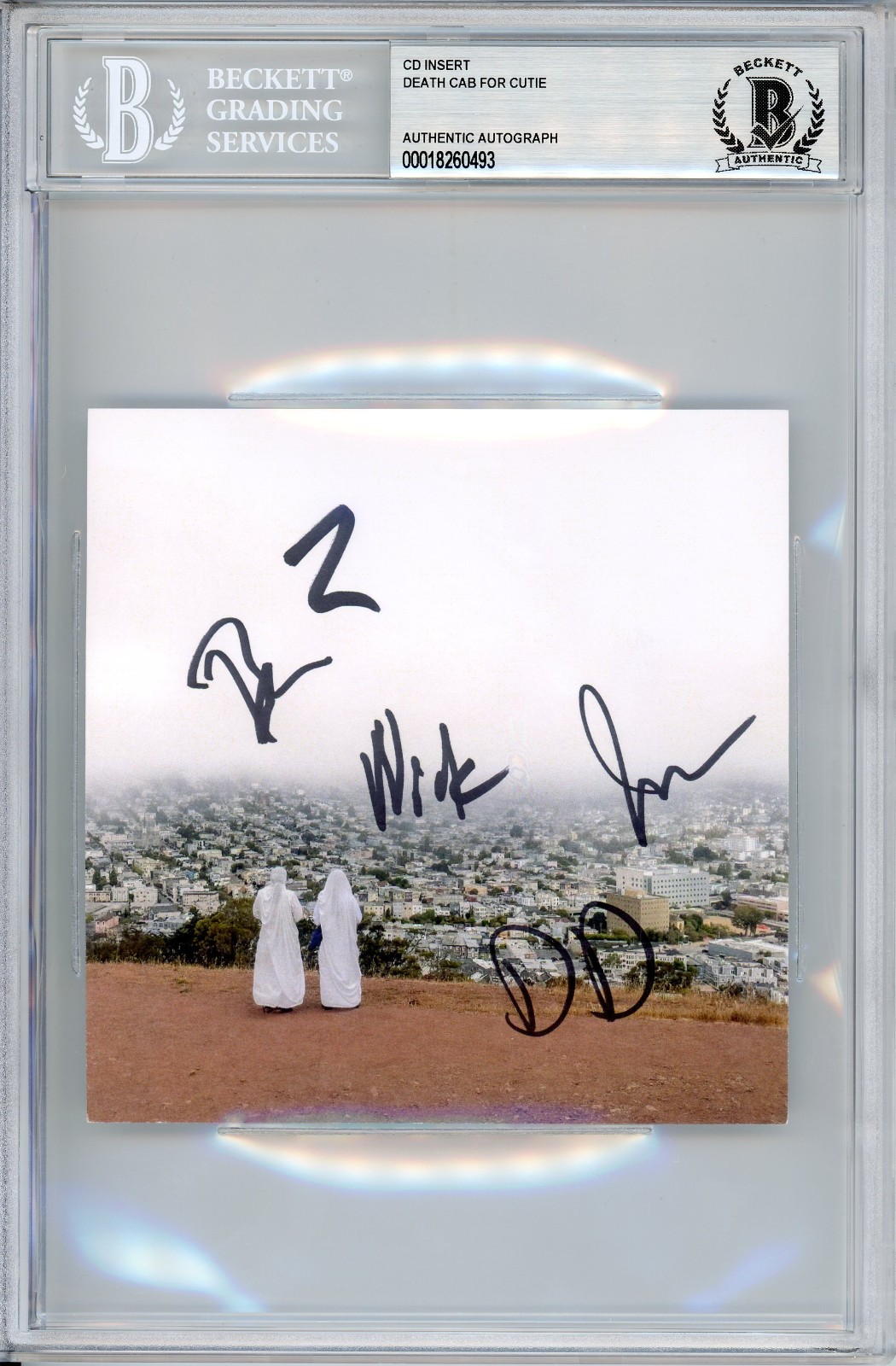 Death Cab For Cutie Asphalt Meadows AUTOGRAPHED SIGNED CD INSERT BAS Beckett COA