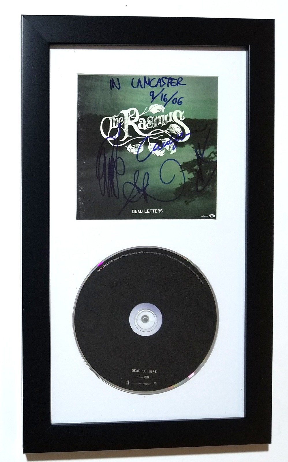 The RASMUS gothic band SIGNED Dead Letters CD Framed Display COA Autographed