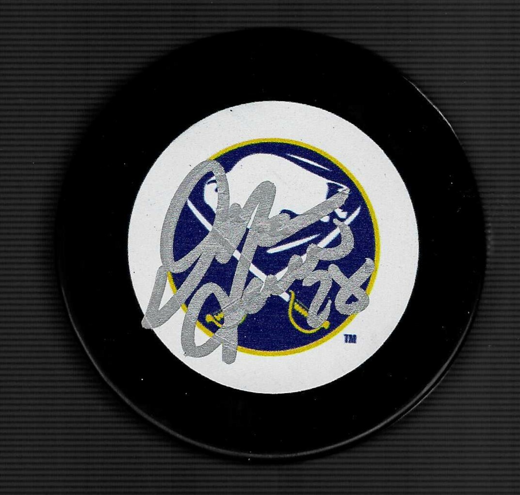 Donald Audette Signed Buffalo Sabres Vintage Puck