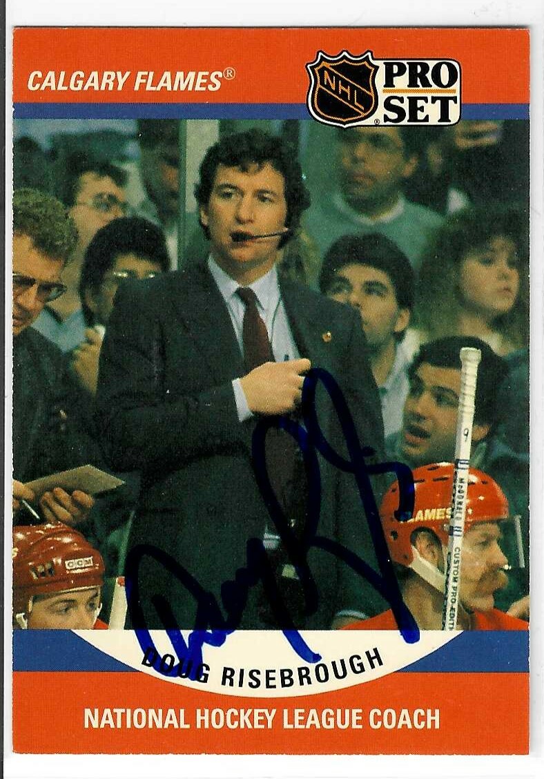 Doug Risebrough Signed 1990/91 Pro Set Card #663