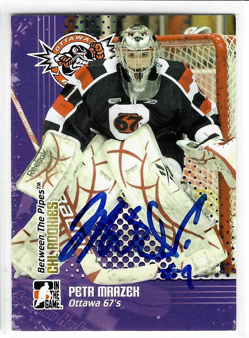 Petr Mrazek Signed 2009/10 Between The Pipes CHL Rookies Card CR-02