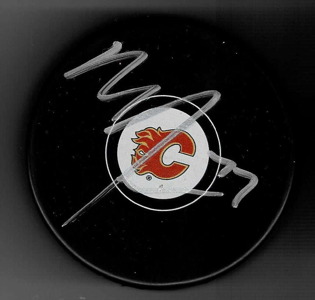 Mark Jankowski Signed Calgary Flames Puck