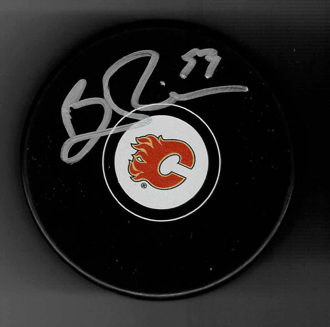 Buddy Robinson Signed Calgary Flames Puck