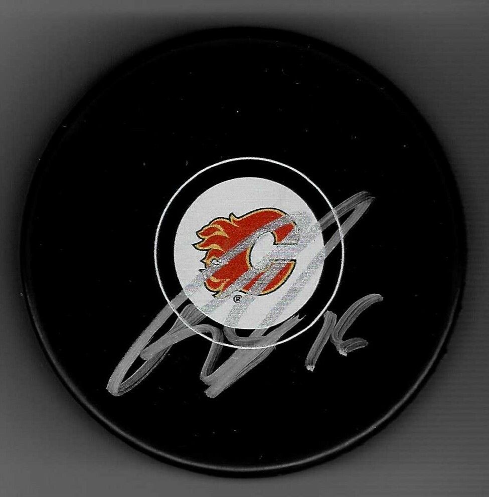 Tobias Rieder Signed Calgary Flames Puck
