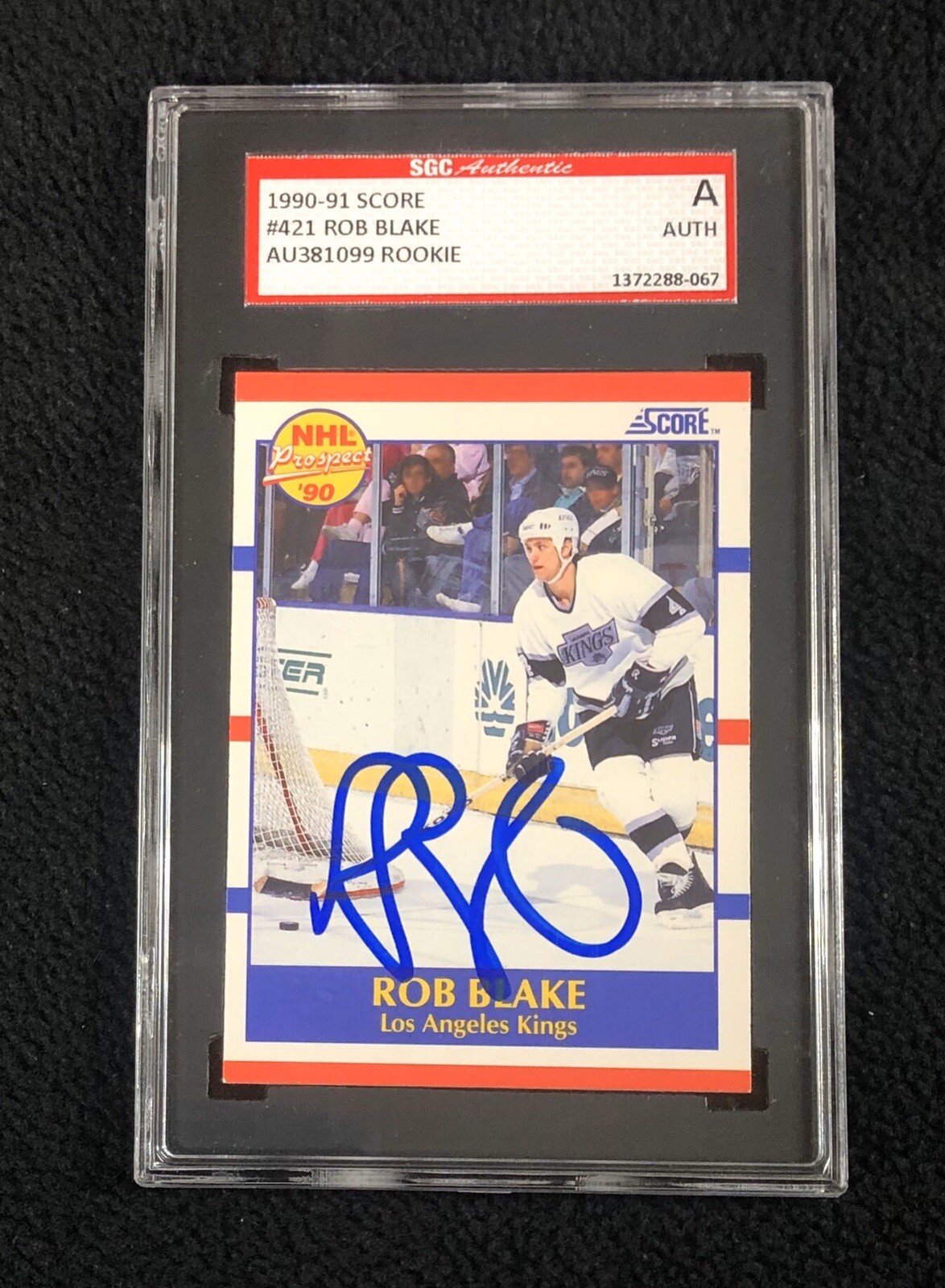 Rob Blake Signed 1990/91 Score Rookie Card #421 SGC Authenticated