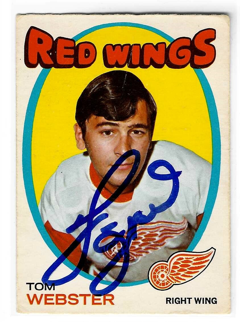 Tom Webster Signed 1971-72 O-Pee-Chee OPC Card Detroit Red Wings